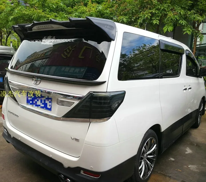 Car Styling Carbon fiberTrunk Boot Wing Roof Lip Spoiler For Toyota Alphard 2012 2013