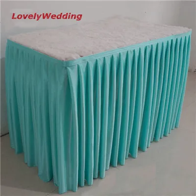75cm Height Ice silk wedding stage table skirt for table cloth decoration/polyester banquet skirt for wedding party