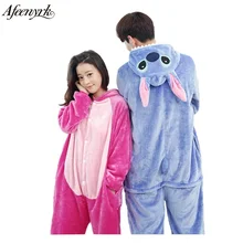 Afeenyrk стежка взрослых пижамы наборы животных панда Единорог унисекс модные фланелевые для женщин и мужчин одежда для сна