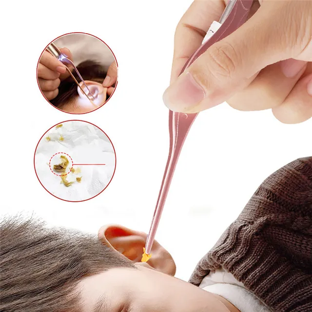 1pcs Ears Do Not Hurt Ear Dig Glow Earplug Wax Remover Tweezers Light