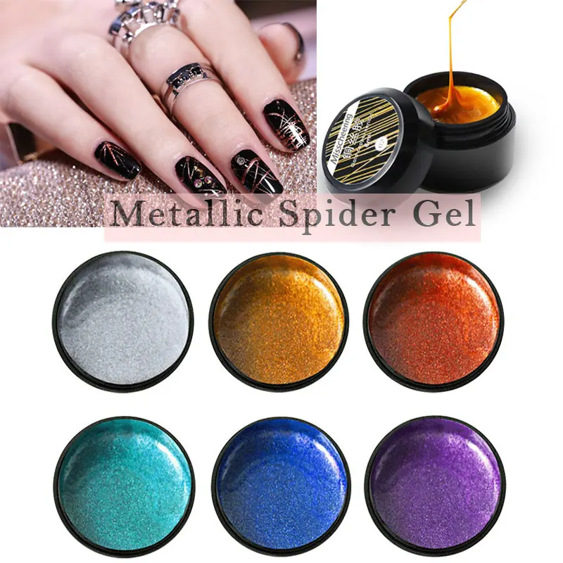 

8ML Nail Spider Gel Web Painting Creative Nail Art UV Gel Wire Drawing Elasticity Point Line Soak Off Gel Spider Varnish