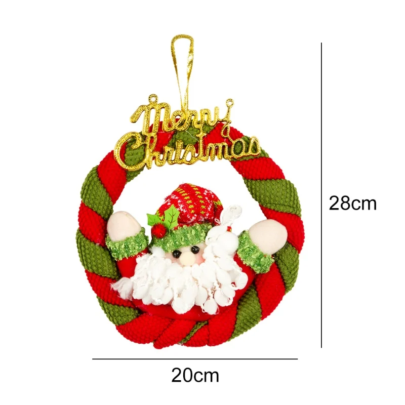 

Christmas doll decoration door wall window hanging ornament Christmas decoration rattan wreath pendant