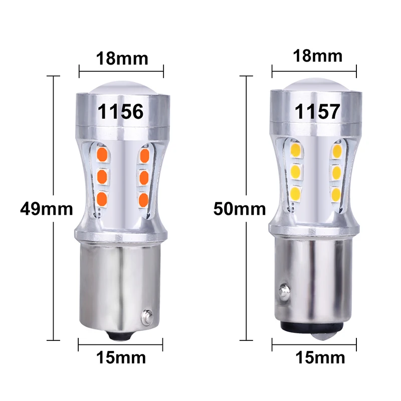 P21W светодиодные лампы 1156 BA15S S25 18 светодиодов 1157 BAY15D P21/5 Вт R5W Автомобильные фары указателя поворота Белый Красный Янтарный стоп-сигналы обратного Lights12V