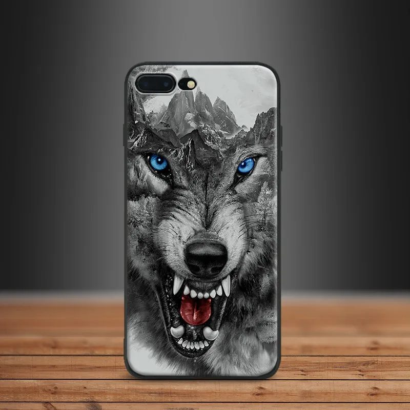 

Angry wolf Wolves Animal Soft Silicone Phone Case Cover Shell For Apple iPhone 5 Se 5s 6 6s Plus 7 8 7Plus 8Plus X