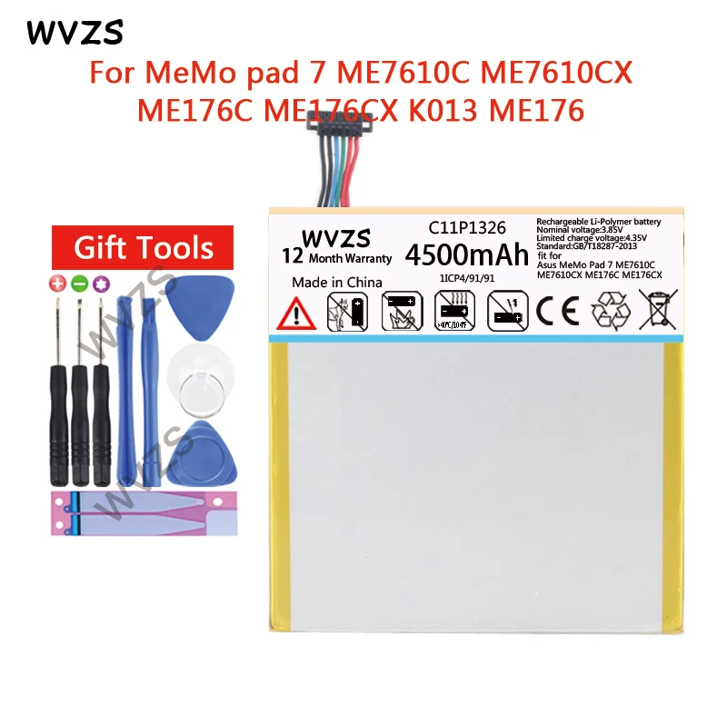 

wvzs 4500mAh Li-Polymer Battery C11P1326 For Google ASUS Nexus 7" 2nd Gen ME571 ME571KL Replacement Batteries