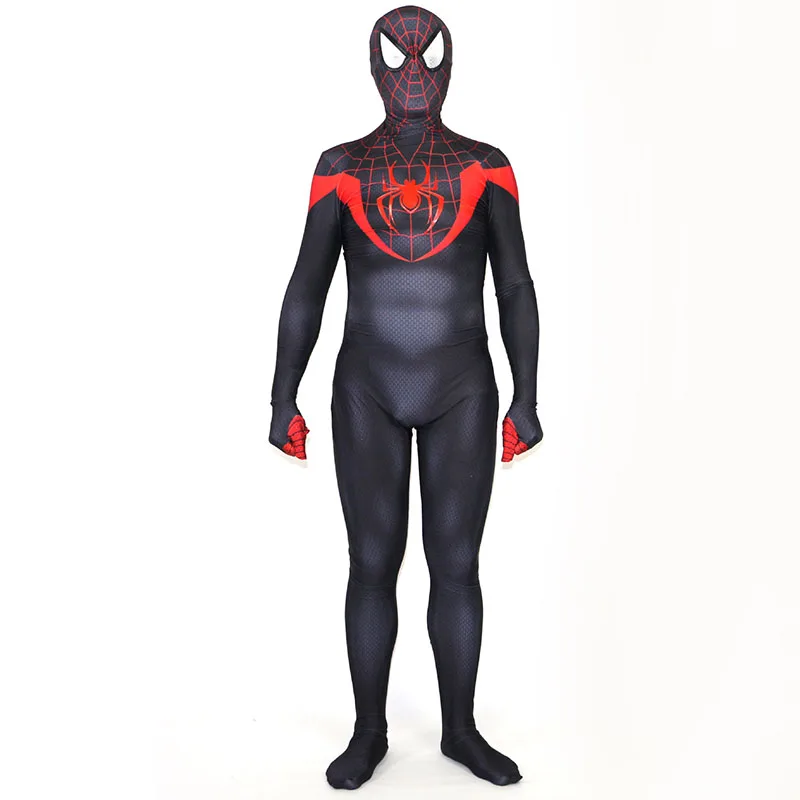 

Free shipping adult Halloween Cosplay anime super black spider man body tights custom performance costumes JQ-1010