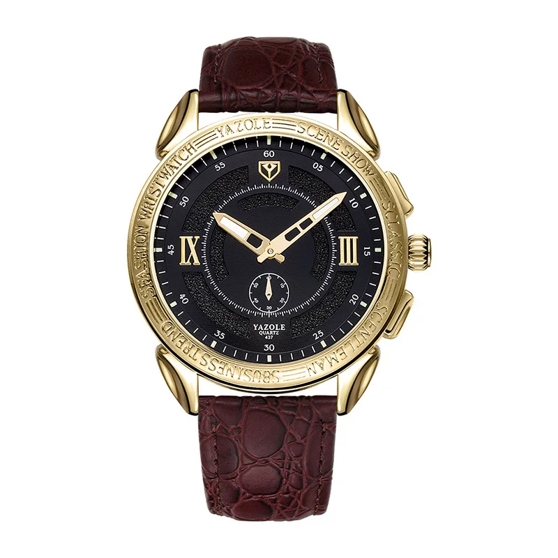 Мужские часы Топ бренд класса люкс YAZOLE Мужские часы 3ATM водонепроницаемые мужские часы светящиеся указатели дизайнерские модные деловые часы - Цвет: As the picture3