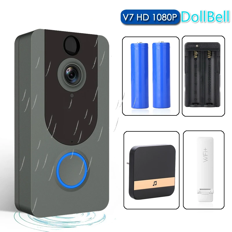 

EKEN V7 1080P Smart WiFi Video Doorbell Camera Visual Intercom with Chime IP Door Bell Wireless Home Security Camera