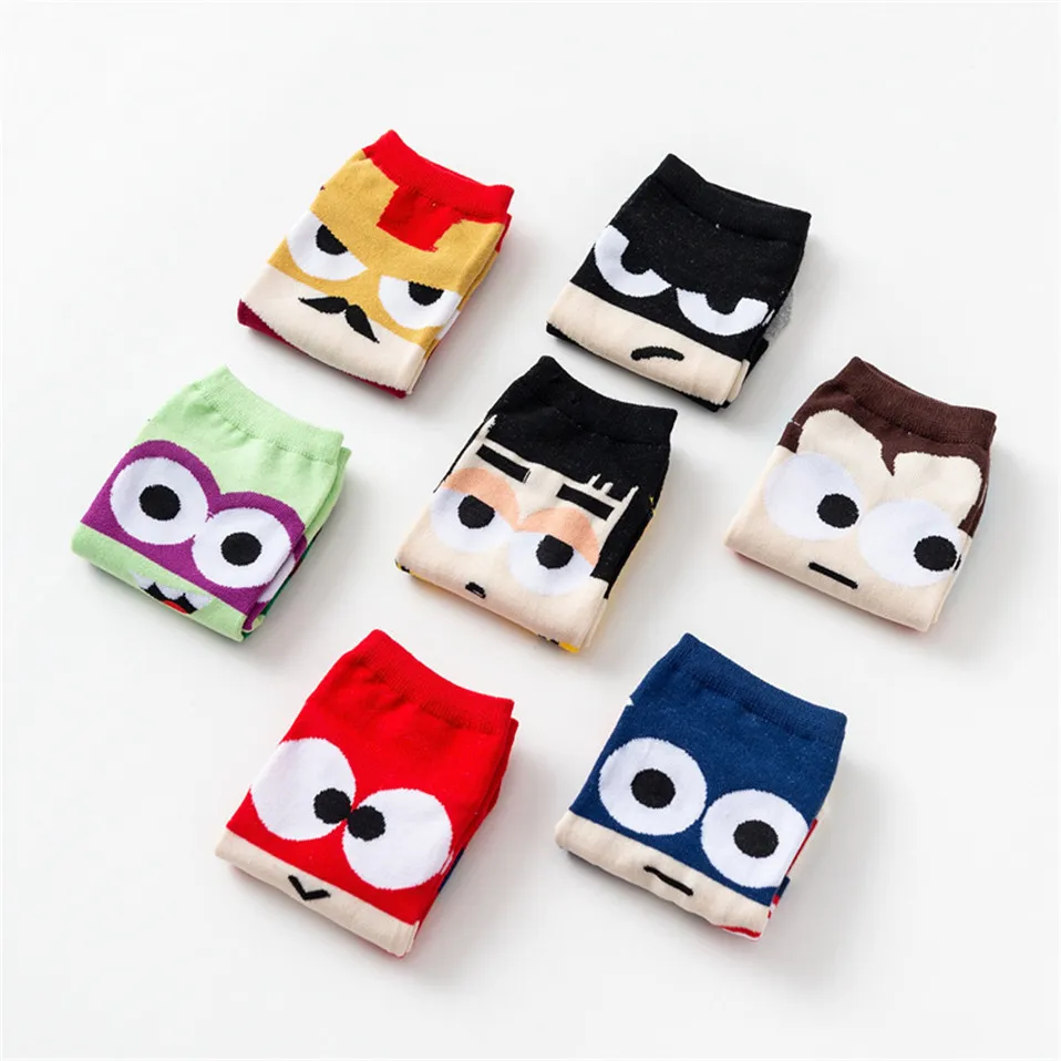 Women's Cotton Cartoon Print Socks Variations Folded 