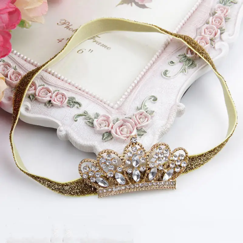 Balleenshiny Pearl Crystal Crown Children's Headband Baby Girls Princess Hair Accessories Newborn Photography Props Headwear cute baby accessories