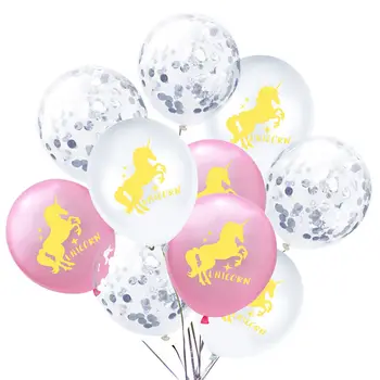 

10 PCs Lovely 12 inch Latex Balloon Kids Gift Confetti Horse Printed Ballon Set For Home Bar Nursery Wedding Party Decorations