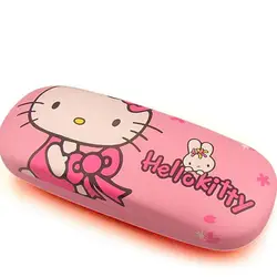 1 шт.. милые Kawaii hello kitty карандаши с котами чехол Железный Олово металлические очки коробка зрелище чехол для студентов канцелярский