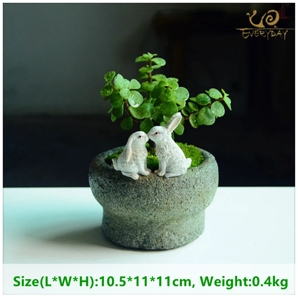 ED original quality design big size decorative flowerpot fairy garden creative modern style stone shape duck home/garden decor 