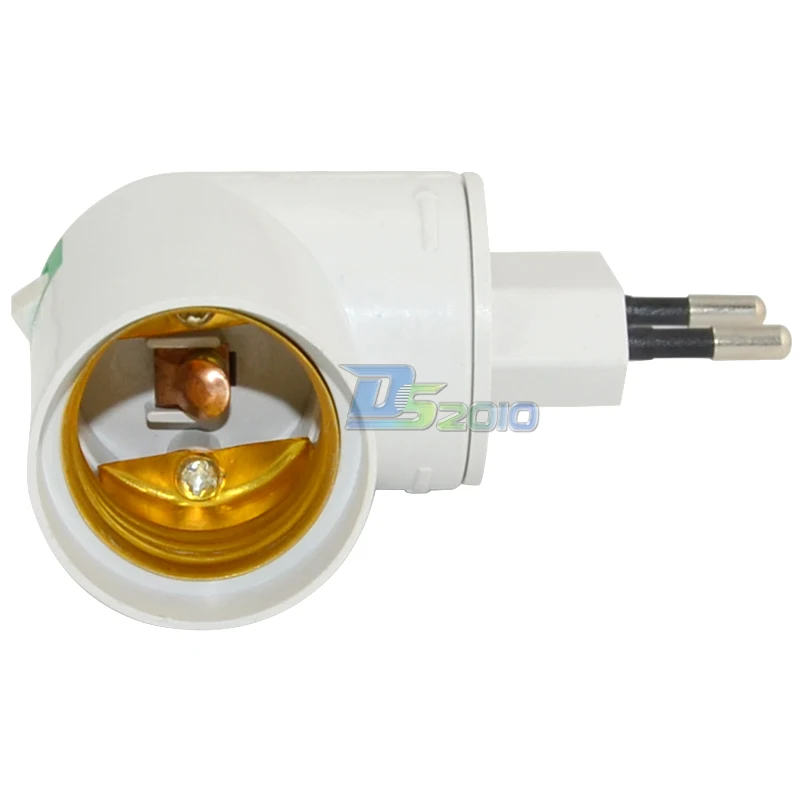 5pcs PP Rotatable UE Plug To E27 Base LED Light Lamp Holder Bulb Adapter Screw Socket@ifashion2014 | Освещение
