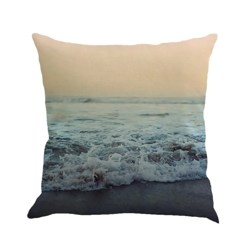 

Beauty Sea Sunset Wave Beach Sand Linen Cotton Cushion Throw Pillow Case Cushion Covers Pillowcase Decorative H1