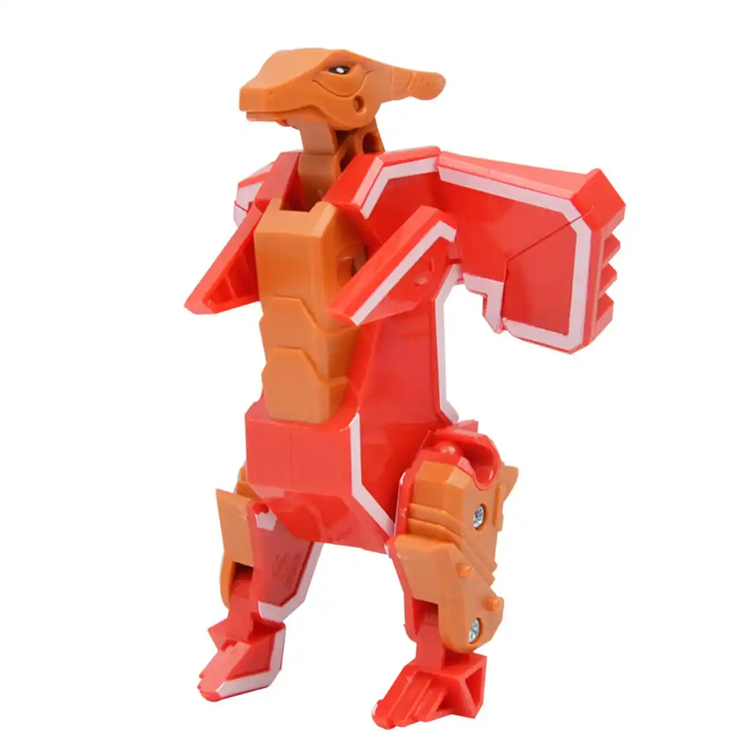 7 Pieces Dinosaur Alphabet Blocks Transform Robots Toy Playset Combinate to Big Robot Early Letter Educational for Kid Boys Gift
