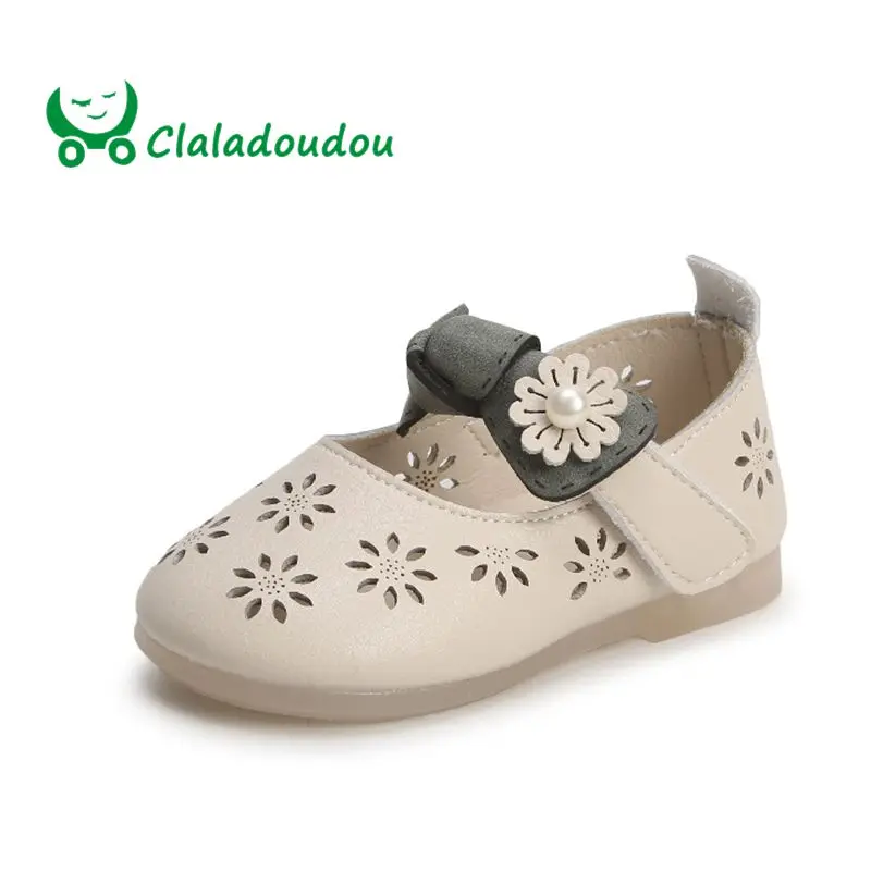 

Claladoudou 12-14CM Brand Princess Non-Slip Genuine Leather Newborn Toddler Girl Cute Flower Soft Shoes Fisherman Casual Flats