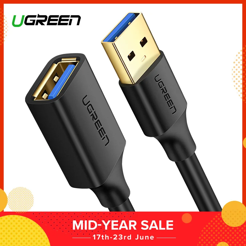 Ugreen USB удлинитель USB 3,0 кабель для Smart tv PS4 Xbox One SSD USB3.0 2,0 для удлинителя данных шнур мини USB удлинитель - изображение