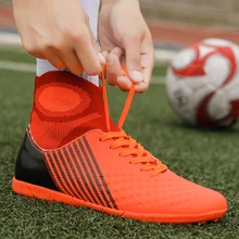 Мужские уличные удобные короткий ноготь спортивные футбольные бутсы, кроссовки для мужчин высокого качества газон дышащая футбольная обувь Zapatos