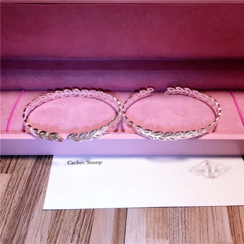 

New Year's gift Fashionable natural wild new leaves open bracelet 925 sterling silver bracelet jewelry wholesale SL007