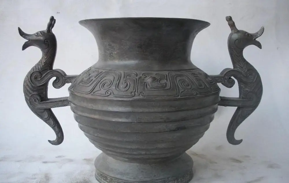 Tibet Regius Classical 100% Pure Bronze Carved Two Dragon Incense Burner Censer | Дом и сад
