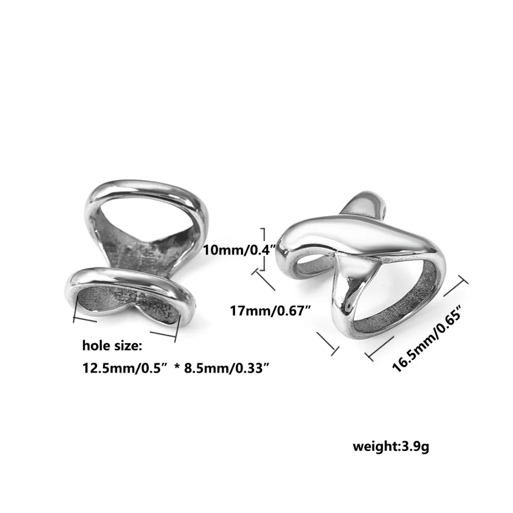 Stainless Steel Slider Beads X Shape Original Color (4)