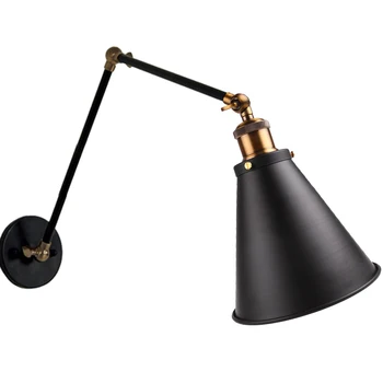 

E27 Base Retro Loft Industrial LED Vintage Wall Lamp light Wall Sconce Adjustable Handle Metal Rustic Loft Light Sconce Fixtures