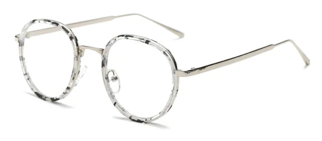 Shauna Vintage Women Round Glasses Frame Brand Designer Men Clear Lens 