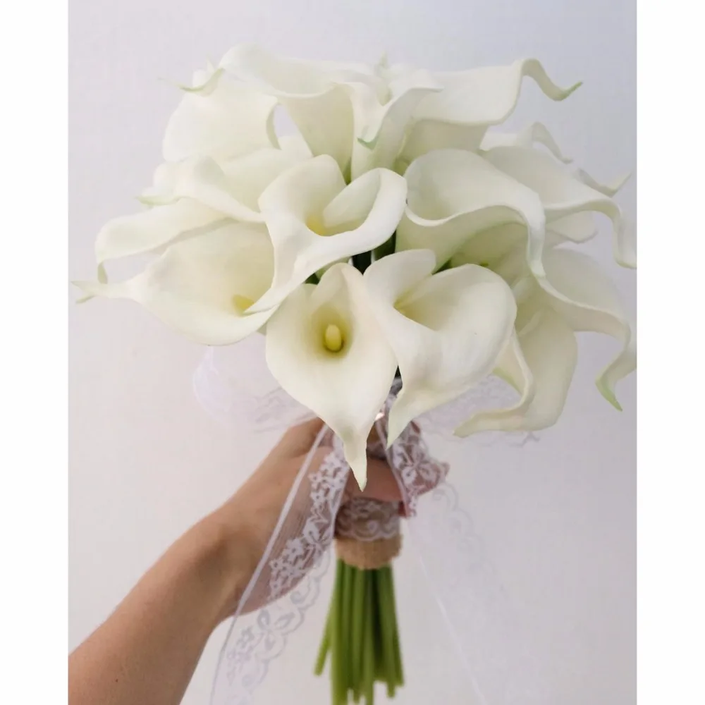 

10Pcs Calla Lily Artificial Flower Real Touch Latex Bridal Wedding Bouquet Home Decor