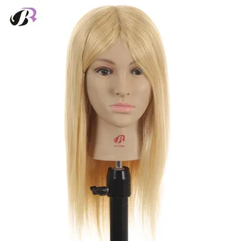 

52cm Professional Blonde hairdressing dolls head Female Mannequin Hairdressing Styling Training Head high quality Mannequin Head