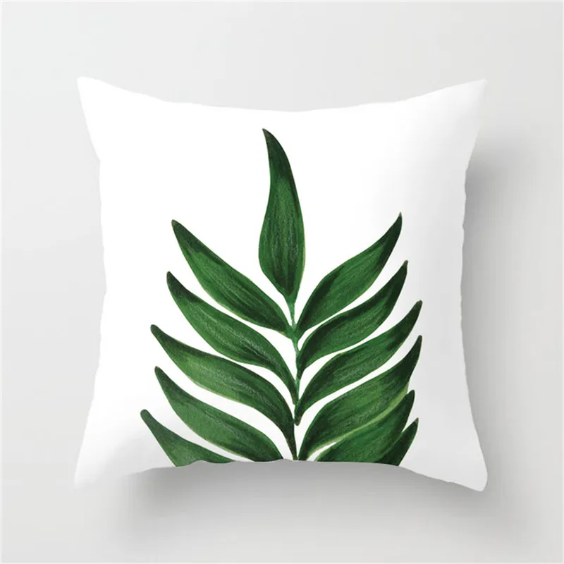 Fuwatacchi наволочка для подушки с зеленым листом, наволочка для подушки с тропическим растением, наволочка для подушки с пальмовым листом, наволочка для дома, дивана, спальни - Цвет: 03460