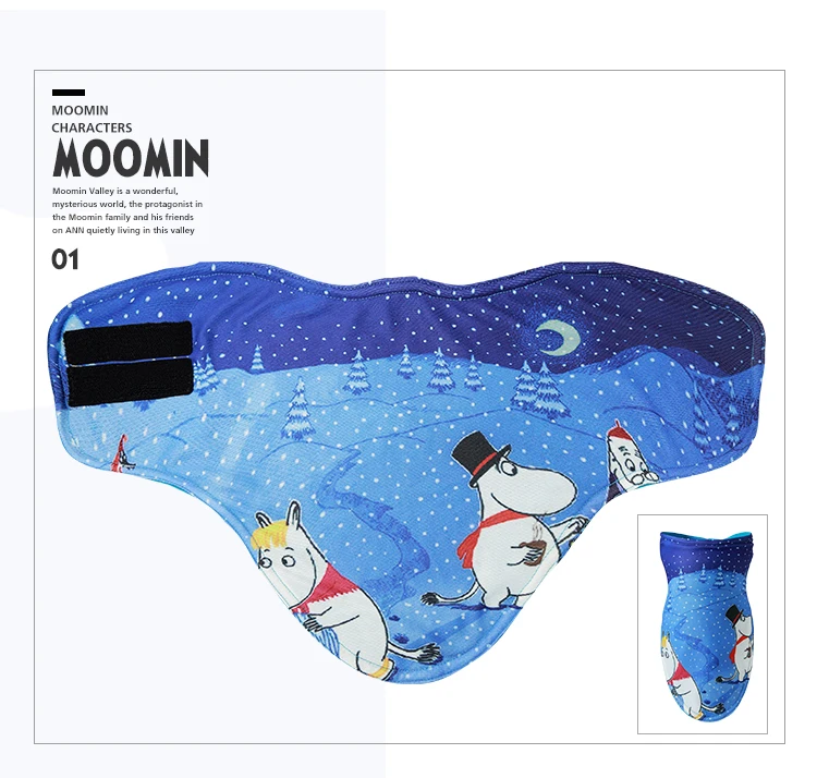 Moomin, зимний комбинезон из полиэстера, водонепроницаемый комбинезон, Комплект рукавичек, унисекс, синий, на молнии, прямой, теплый, зимний комбинезон