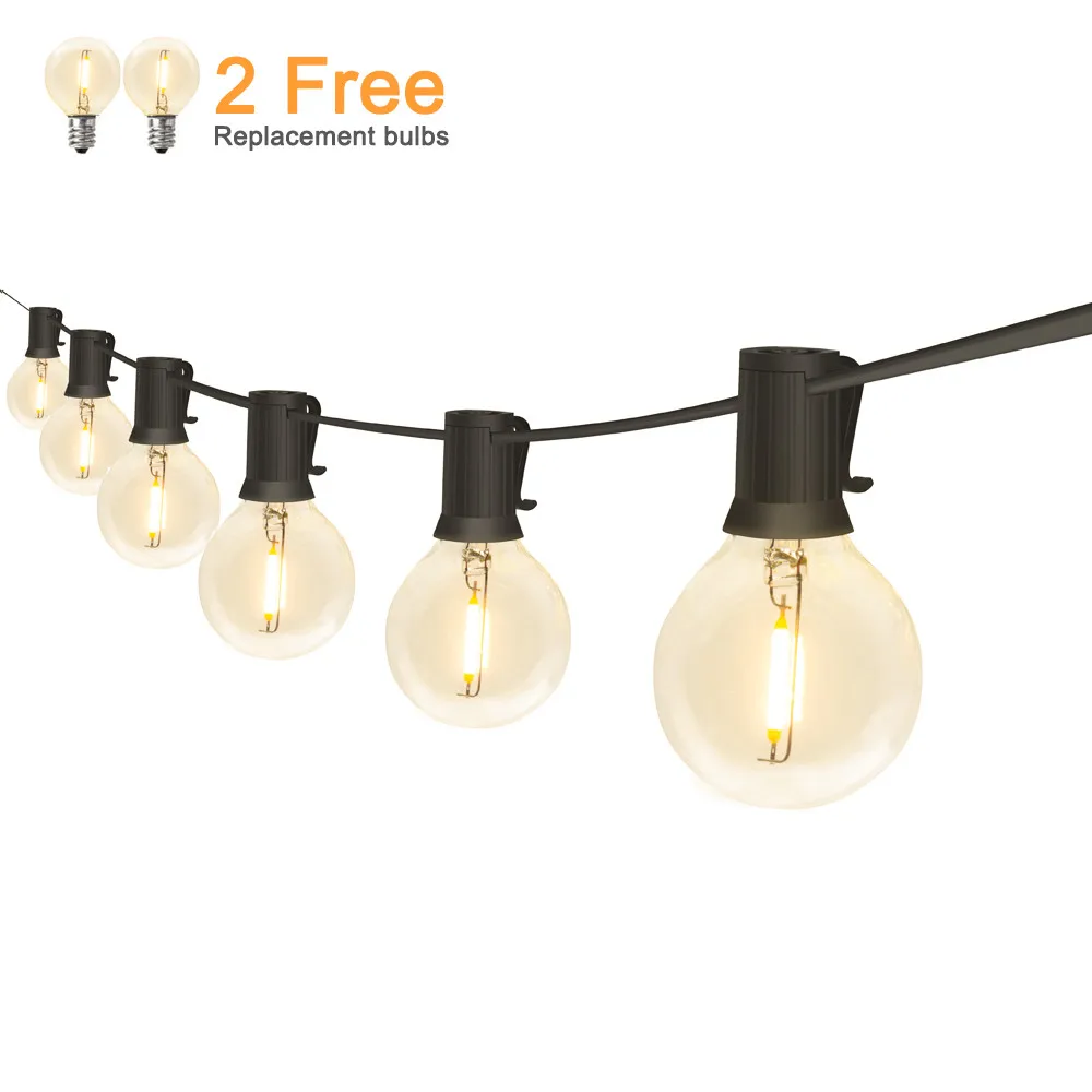 Us 25 34 34 Off Outdoor Led String Lights Waterproof Ip65 18ft 25ft G40 Globe Led Filament Bulbs For Patio Garden Porch Backyard Christmas Party In