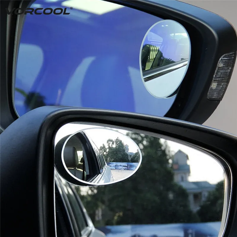 

Auto Car Blind Spot Mirrors 360 Degree Rotate Sway Adjustabe HD Glass Convex Wide Angle Rear View Car Stick On Lens for Parking