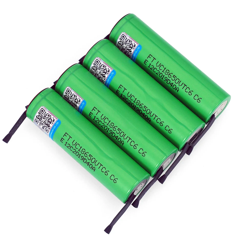 VTC6 3,7 V 3000 mAh 18650 литий-ионная аккумуляторная батарея 20A разряда VC18650VTC6 батареи+ DIY никелевые листы