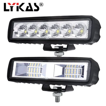 

LYKAS 18W 6 inch DRL Led Work Light Bars Spot Flood Beam Motorcycle Offroad SUV 4x4 ATV Daytime Running Lights 12 24V 6000K