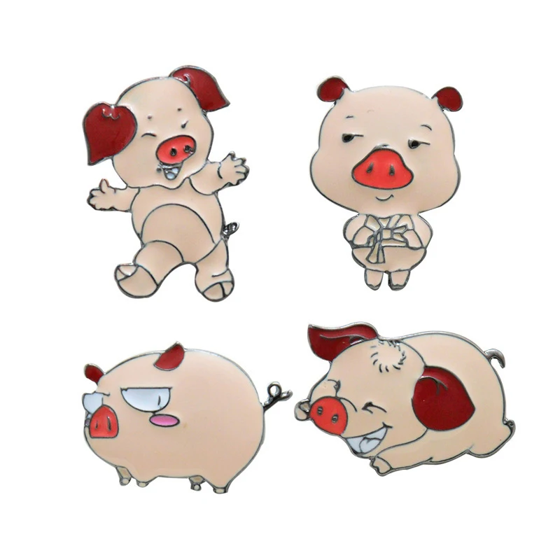 

New Mini Cartoon Pig Brooch Enamel Drop Oil Animal Brooch Pin Collar Needle Fashion Badge Unisex Personalized Cute Gift