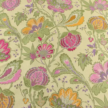 

Blooming Flower Polyester Brocade Fabric floral Jacquard Garments Thick Clothes Curtain Upholstery Fabric by yard