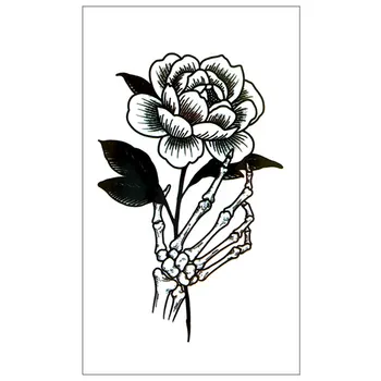 

New arrive waterproof Temporary Tattoos sticker black flower of skull Water Transfer fake tattoo makeup girls boys flash tattoos