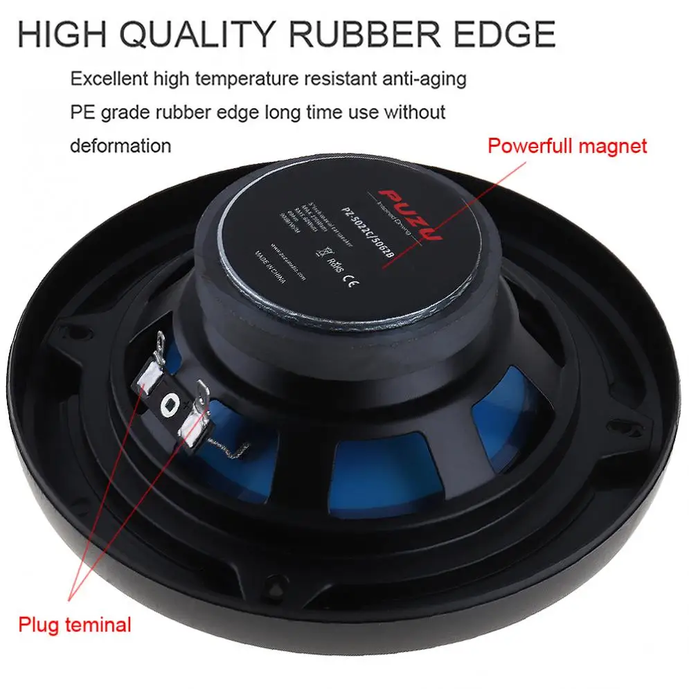 2pcs 5 Inch 150W 3 Way Car Coaxial Horn Auto Audio Music Stereo Full Range Frequency Hifi Speakers Non-destructive Installation