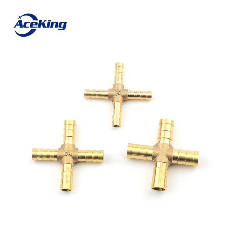 All copper pagoda joint y-type gas pipe three-way gas pipe straight hose joint fitting t-type three-way four-way joint gree head