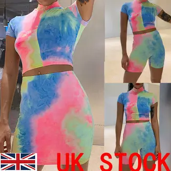 

Women Two-piece Playsuit Set Summer Color Sheath Playsuits