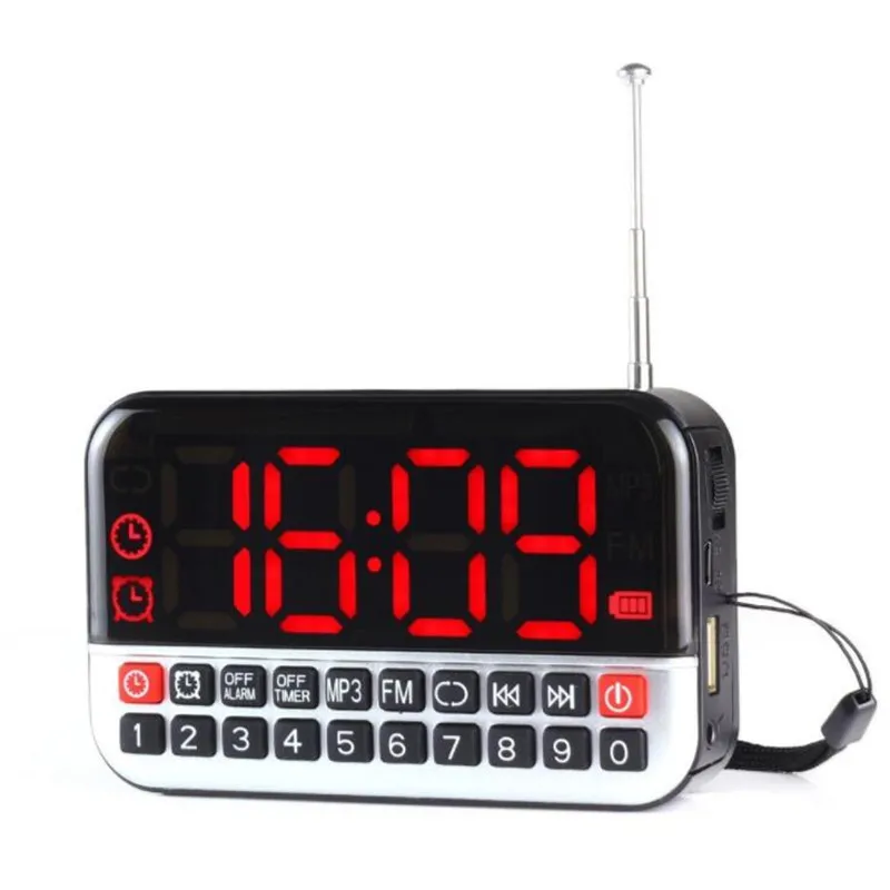 

Multi-Functional Alarm Clock LED Display Despertador Digital-watch Portable Digital Alarm Clock Can As Radio MP3 Speaker L-80