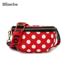 DIINOVIVO модная поясная сумка в горошек, Женская поясная сумка с ремнем, повседневная сумка для телефона с буквенным принтом, дизайнерская сумка на плечо, поясная сумка, Основная сумка WHDV0612