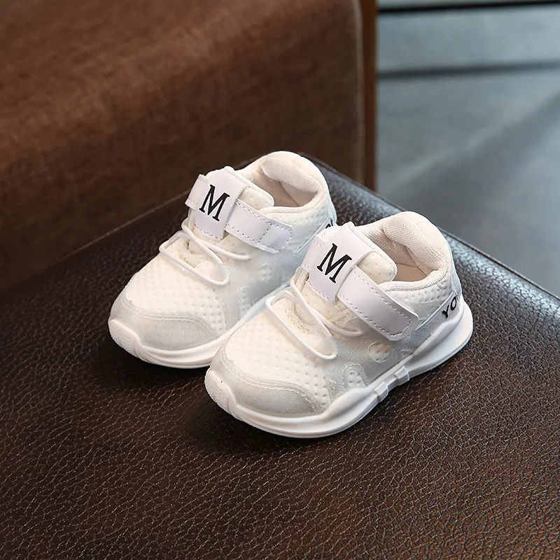 

Hot New Fashionable Baby Net Breathable Pink Leisure Sports Running Shoes For Girls White Shoes For Boys Kids Shoes