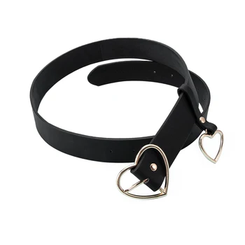 

Harajuku PU Leather Belts for Women Metal Heart Buckle Belt Waistband Jeans Dress Accessories Decor For Ladies Belt