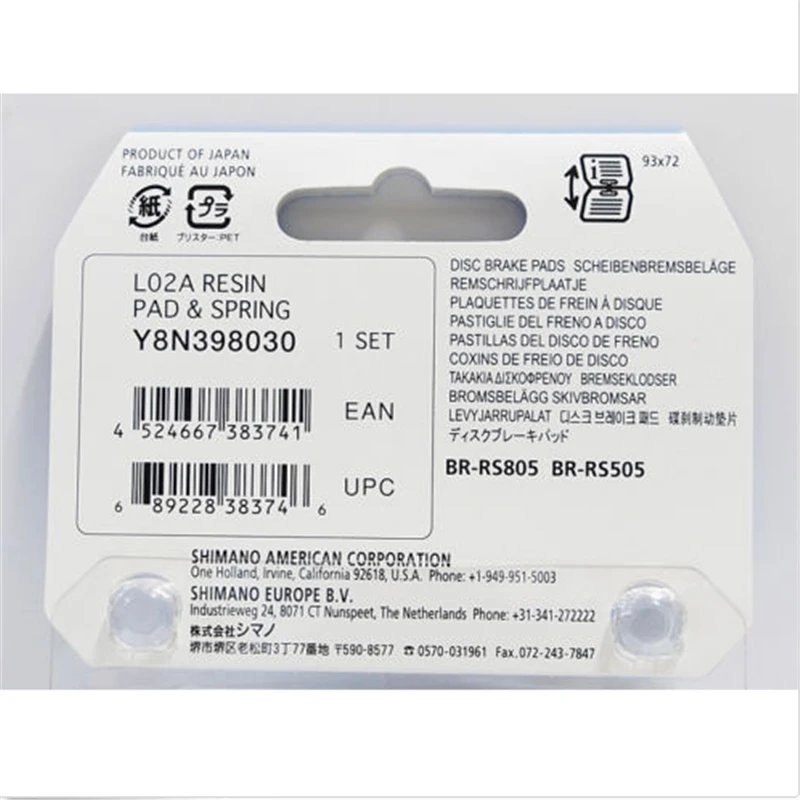shimano l02a resin disc brake pads