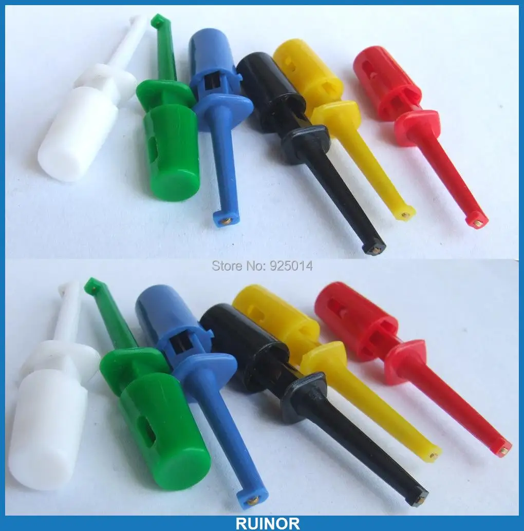 

12PCS 6 color Grabbers Probes PCB SMD SMT Resistor current IC Test Hook Cables