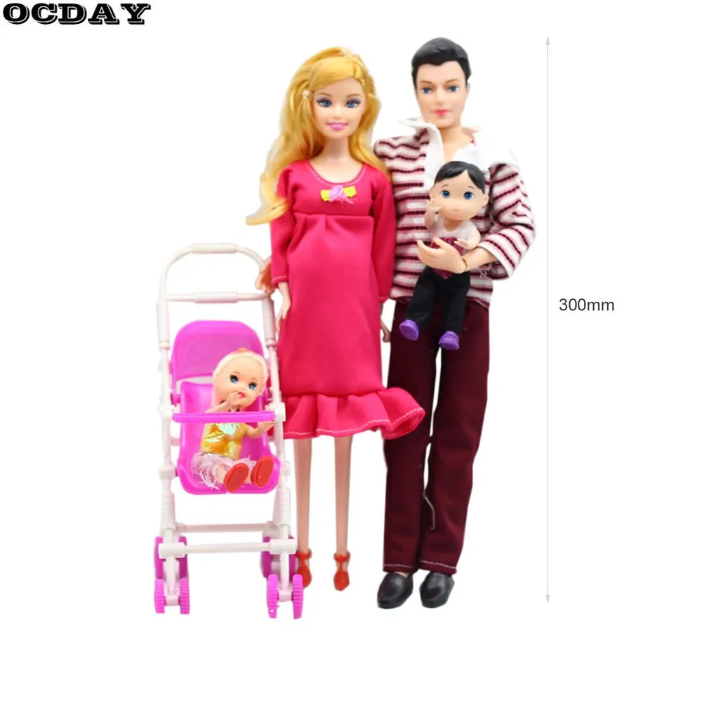 Игрушки OCDAY для семьи, 5 человек, куклы, костюмы для мамы, папы, 1 маленькая Келли, девочка и сын, детская коляска, настоящая кукла для беременных, подарки, новинка, хит