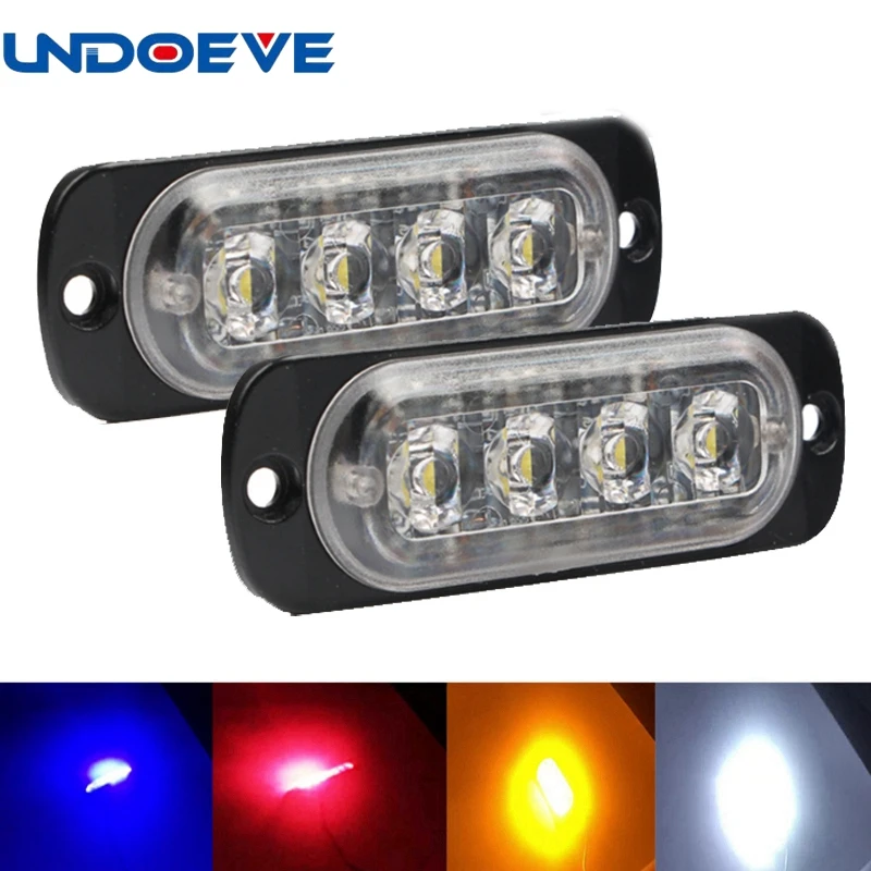 Undoeve 2pcs LED Auto Truck Emergency Lights Flash Brake Lamps Warning